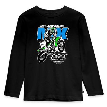 Moto Cross - Motocross - Supercross - Kids' Premium Longsleeve Shirt - black - Front - AI Model Kid Male (0cm)