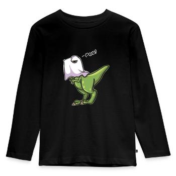 Dinosaurierentwurf Halloweens T Rex Lustiger Entwurf - Kinder Premium Bio Langarmshirt - Schwarz - Vorne - AI Model Kid Male (0cm)