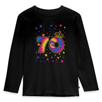 Tie-dye 70th birthday party 70 years old - Kids' Premium Longsleeve Shirt - black - Front - AI Model Kid Male (0cm)