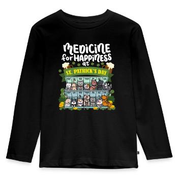 Médecine au bonheur le jour de la Saint-Patrick - - T-shirt manches longues Premium Enfant - noir - Devant - AI Model Kid Male (0cm)