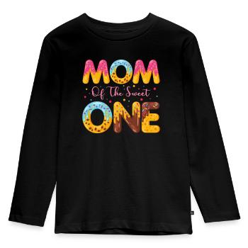 Mutter Der Süßen Bestreut Köstlichen Krapfen - Kinder Premium Bio Langarmshirt - Schwarz - Vorne - AI Model Kid Male (0cm)