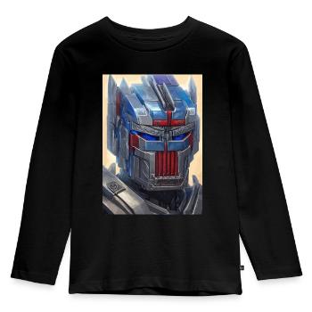 Roboter, Android, Cyborg, Science Fiction - Kinder Premium Bio Langarmshirt - Schwarz - Vorne - AI Model Kid Male (0cm)