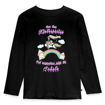 ICH VERZAUBERE JETZT DIE SCHULE - Kinder Premium Bio Langarmshirt - Schwarz - Vorne - AI Model Kid Male (0cm)