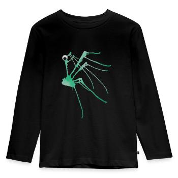 MONSTRUMMS Nr.8 - Kinder Premium Bio Langarmshirt - Schwarz - Vorne - AI Model Kid Male (0cm)
