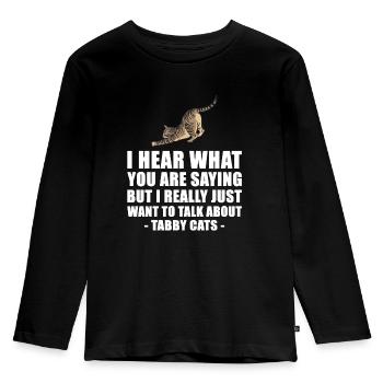 Tabby Cat Cute Gift - Kids' Premium Longsleeve Shirt - black - Front - AI Model Kid Male (0cm)