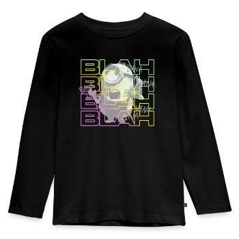 Minions Stuart Blah Blah Blah - Kids' Premium Longsleeve Shirt - black - Front - AI Model Kid Male (0cm)