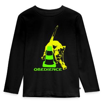 Néon allemand en forme de cercle - T-shirt manches longues Premium Enfant - noir - Devant - AI Model Kid Male (0cm)