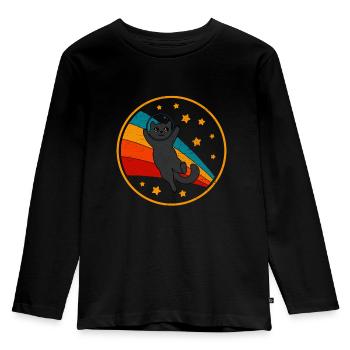 Bombay Cat Space Cat - T-shirt manches longues Premium Enfant - noir - Devant - AI Model Kid Male (0cm)