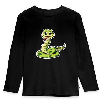 Süße Schlange - Kinder Premium Bio Langarmshirt - Schwarz - Vorne - AI Model Kid Male (0cm)