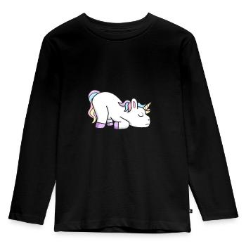 Unicorn tired - Kids' Premium Longsleeve Shirt - black - Front - AI Model Kid Male (0cm)