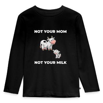 Not your Mom not your Milk - Kinder Premium Bio Langarmshirt - Schwarz - Vorne - AI Model Kid Male (0cm)