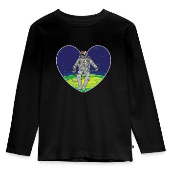 Outer space heart - Kids' Premium Longsleeve Shirt - black - Front - AI Model Kid Male (0cm)