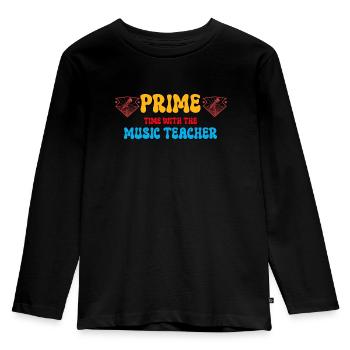 Prime Time With The Music Teacher - Kids' Premium Longsleeve Shirt - black - Front - AI Model Kid Male (0cm)