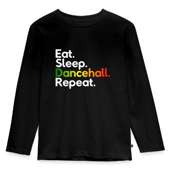 Eat Sleep Dancehall Repeat - Kinder Premium Bio Langarmshirt - Schwarz - Vorne - AI Model Kid Male (0cm)