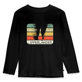 Lipperländer - Hermannsdenkmal -Lippe - Lipperland - Kinder Premium Bio Langarmshirt - Schwarz - Vorne - AI Model Kid Male (0cm)
