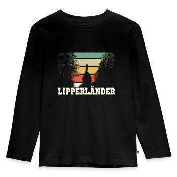 Lipperländer - Hermannsdenkmal -Lippe - Lipperland - Kinder Premium Bio Langarmshirt - Schwarz - Vorne - AI Model Kid Male (0cm)
