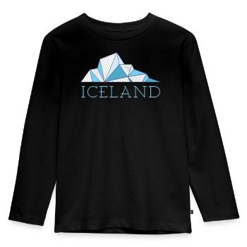 Iceland Ice Floe Iceland Glacier - Kids' Premium Longsleeve Shirt - black - Front - AI Model Kid Male (0cm)