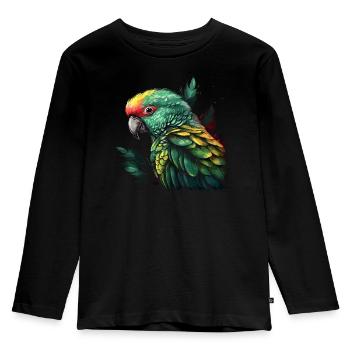 Perroquet Oiseau Ara Nature sauvage - T-shirt manches longues Premium Enfant - noir - Devant - AI Model Kid Male (0cm)