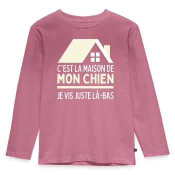 Je Vis Chez Mon Chien J'habite Maison De Mon Chien - T-shirt manches longues Premium Enfant - mauve - Devant - AI Model Kid Female (0cm)