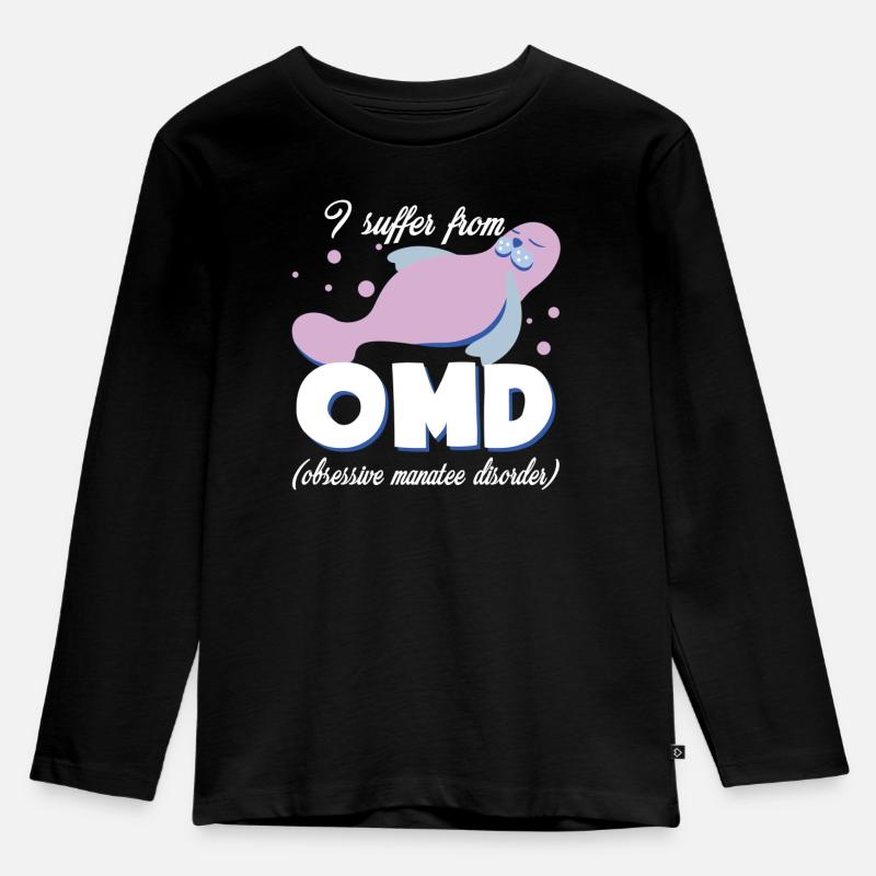 Manatee Obsessive Manatee Disorder - Kids' Premium Longsleeve Shirt - black