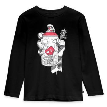 hand spray ZERO - T-shirt manches longues Premium Enfant - noir - Devant - AI Model Kid Male (0cm)