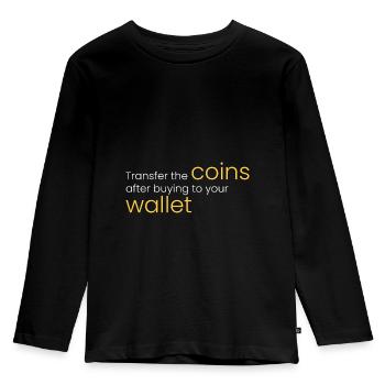 Transfer coins to your wallet - Kids' Premium Longsleeve Shirt - black - Front - AI Model Kid Male (0cm)