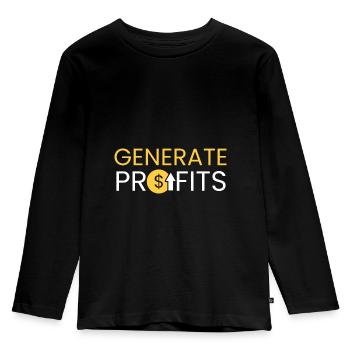 Generate profits - Kids' Premium Longsleeve Shirt - black - Front - AI Model Kid Male (0cm)