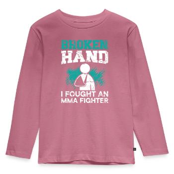 Main cassée J’ai combattu une rééducation de blessure de combattant de MMA - T-shirt manches longues Premium Enfant - mauve - Devant - AI Model Kid Female (0cm)