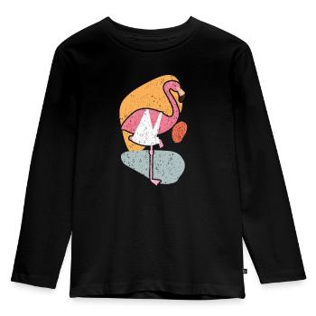 Injured Flamingo Broken Leg Injury Recovery - Kids' Premium Longsleeve Shirt - black - Front - AI Model Kid Male (0cm)