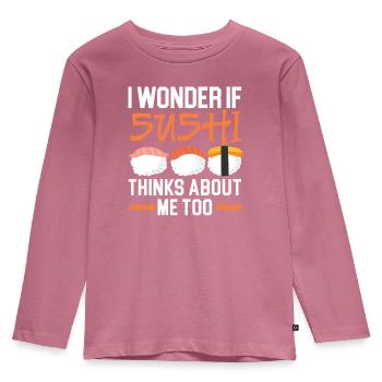 Wenn Sushi an mich denkt, auch japanisches Gericht Essen - Kinder Premium Bio Langarmshirt - Mauve - Vorne - AI Model Kid Female (0cm)