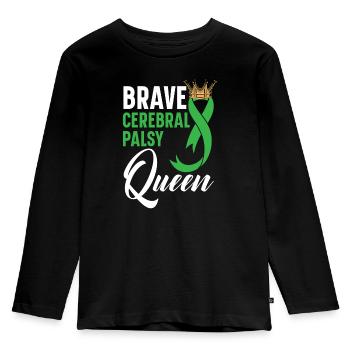 Brave Cerebral Palsy Queen CP Disease Disorder - Kids' Premium Longsleeve Shirt - black - Front - AI Model Kid Male (0cm)