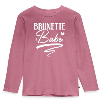 Brunette Babe Brown Hair Fashion Blonde Hair - Kids' Premium Longsleeve Shirt - mauve - Front - AI Model Kid Female (0cm)