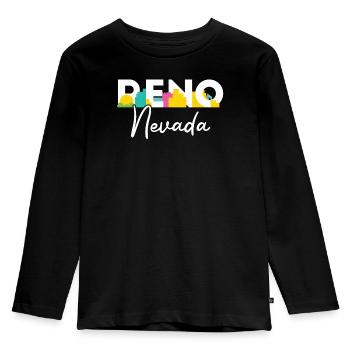 Reno Nevada USA America Nevadians Nevadans - Kids' Premium Longsleeve Shirt - black - Front - AI Model Kid Male (0cm)
