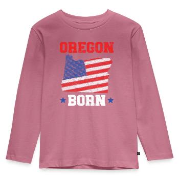 Oregon Born USA Amerika Oregonians Travel Tourist - Kinderen Premium Bio shirt met lange mouwen - mauve - Voor - AI Model Kid Female (0cm)