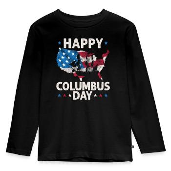 Happy Columbus Day Christopher Columbus Navigator - Kids' Premium Longsleeve Shirt - black - Front - AI Model Kid Male (0cm)