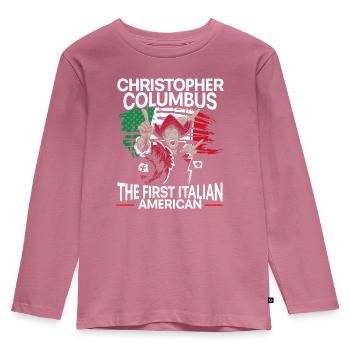 Christophe Colomb le premier Italo-Américain - T-shirt manches longues Premium Enfant - mauve - Devant - AI Model Kid Female (0cm)