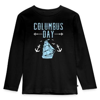 Columbus Day Christopher Columbus Italian American - Kids' Premium Longsleeve Shirt - black - Front - AI Model Kid Male (0cm)