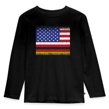Usa Allemagne Drapeau Germano Américain Von Steuben Day - T-shirt manches longues Premium Enfant - noir - Devant - AI Model Kid Male (0cm)
