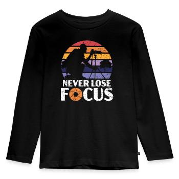 Never Lose Focus Picture Resolution Photographer - Kids' Premium Longsleeve Shirt - black - Front - AI Model Kid Male (0cm)