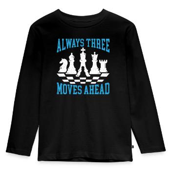 Always Three Moves Away Chess Player Grandmaster - Kids' Premium Longsleeve Shirt - black - Front - AI Model Kid Male (0cm)
