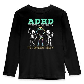 ADHD It's A Different Ability Nerodiversity - Kids' Premium Longsleeve Shirt - black - Front - AI Model Kid Male (0cm)
