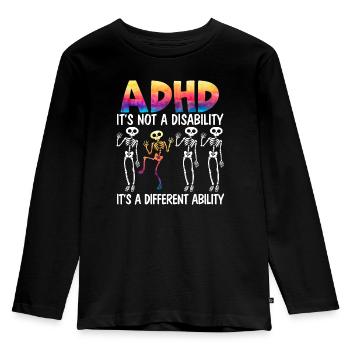ADHD It's A Different Ability Nerodiversity - Kids' Premium Longsleeve Shirt - black - Front - AI Model Kid Male (0cm)