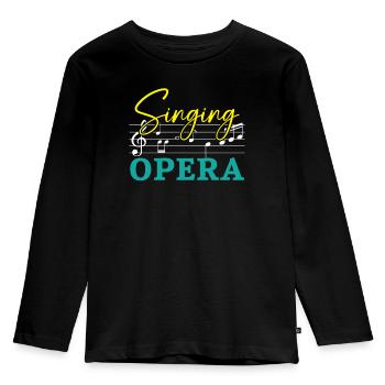 Gesang Oper Musik Stimme Theater Opernsänger - Kinder Premium Bio Langarmshirt - Schwarz - Vorne - AI Model Kid Male (0cm)