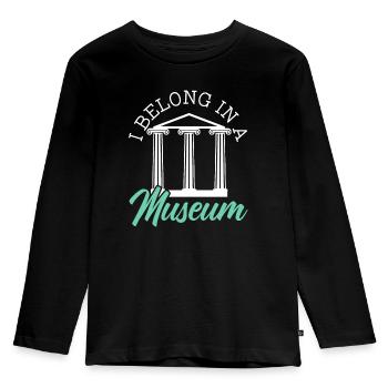 I Belong In A Museum Lover Museum Curator - Kids' Premium Longsleeve Shirt - black - Front - AI Model Kid Male (0cm)