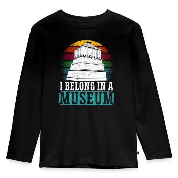 I Belong In A Museum Lover Museum Curator - Kids' Premium Longsleeve Shirt - black - Front - AI Model Kid Male (0cm)