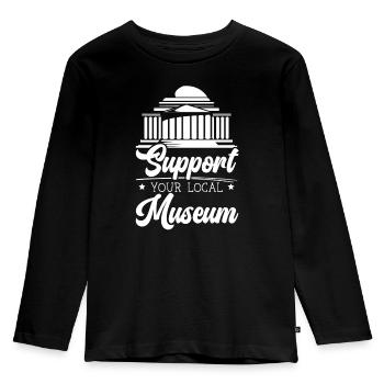 Support Your Local Museum Lover Museum Curator - Kids' Premium Longsleeve Shirt - black - Front - AI Model Kid Male (0cm)