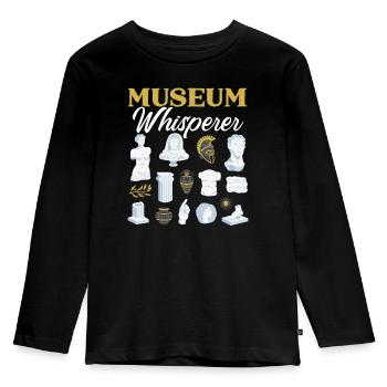 Museum Whisperer Museum Lover Museum Curator - Kids' Premium Longsleeve Shirt - black - Front - AI Model Kid Male (0cm)