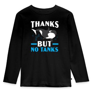 Danke, aber keine Panzer Orca-Wal-Meeresbiologe - Kinder Premium Bio Langarmshirt - Schwarz - Vorne - AI Model Kid Male (0cm)