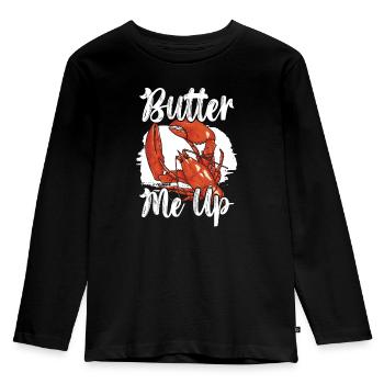 Butter Me Up Langustenfresser Meeresfrüchte Hummer Liebhaber - Kinder Premium Bio Langarmshirt - Schwarz - Vorne - AI Model Kid Male (0cm)