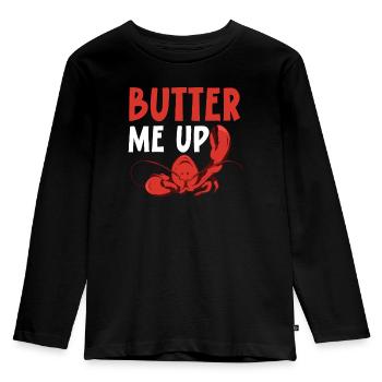 Butter Me Up Langustenfresser Meeresfrüchte Hummer Liebhaber - Kinder Premium Bio Langarmshirt - Schwarz - Vorne - AI Model Kid Male (0cm)